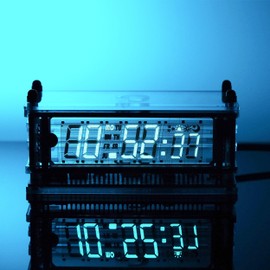 LGL Studio VFD Clock | Vacuum Fluorescent Display, Minimalist Style Desktop Clock, WiFi NTP Support, 12/24 Hour Format, for Tech Enthusiasts