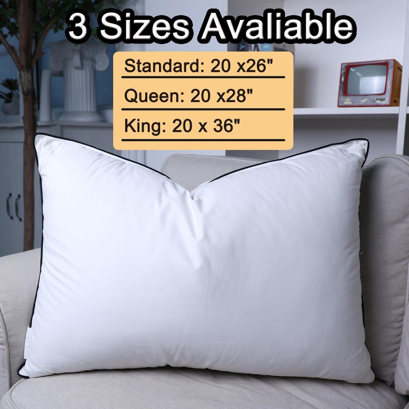 HYVIF Set of 2 Luxury Down Fiber Pillow - Soft