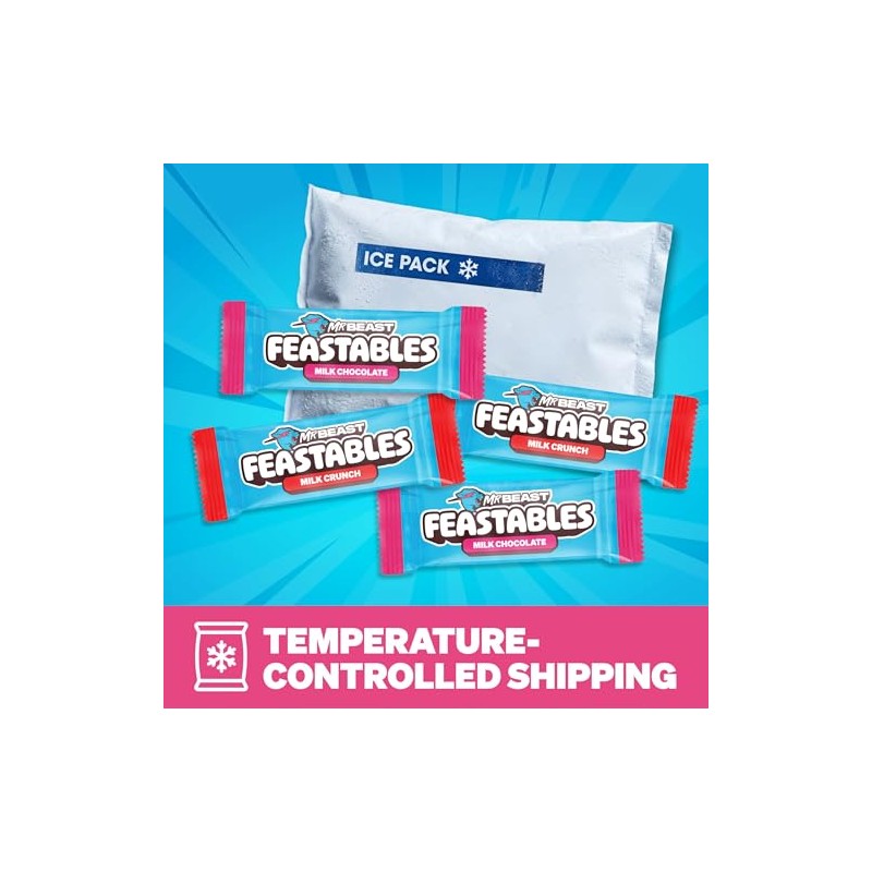 MrBeast Feastables Milk Chocolate & Milk Crunch Variety 2lb Box,