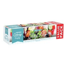 Kingfisher 100m x 300mm Catering Kitchen Clear Cling Film Food Plastic Large Wrapping, 21.5 x 4.5 x 15 cm