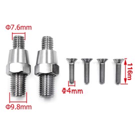 HTTMT- Diamond Flame Fire Stem Chrome Mirrors Compatible with All Most Japanese Motorcycle Bike [P/N: MT400-012+TTT001-CD]