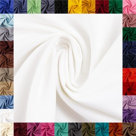 Swafing Heide Cotton Fabric Woven Plain Coupon (White, 1 m) - 36