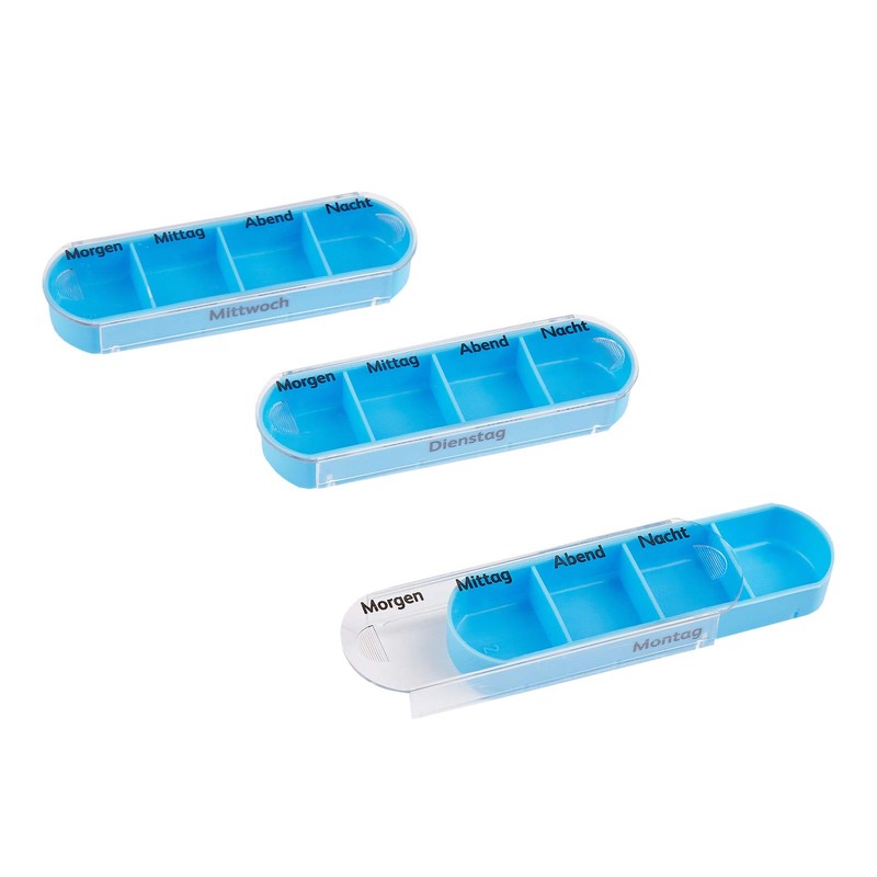 WELLGRO 7-Day Pill Box 4 Compartments per Day 11 Colours