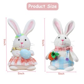 Easter Light-Up Bunny doll, Easter Standing Rabbit Home Decoration Rabbit Statue, Lighting Rabbit Filling Animals Easter Glow Rabbit for Easter Household Desktop Room Home Decor(carrot)