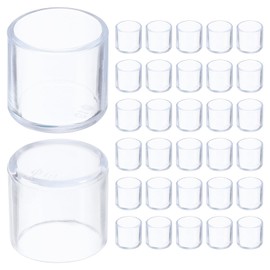 uxcell 32 Pcs Silicone Chair Leg Floor Protectors 19 Mm/0.75" Round Non-Slip Chair Leg Caps Covers, Furniture Leg Protectors for Hardwood Floors Reduce Noise and Scratches, Clear