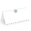 25 Pcs Christmas Place Cards, Blue Snowflake Blank Tent Name