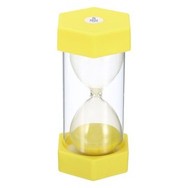 PATIKIL 5 Minute Sand Timer, Hexagon Small Sandy Clock with Plastic Cover, Count Down Sand Glass for Games, Kitchen, Party Favors DIY Decoration, Yellow