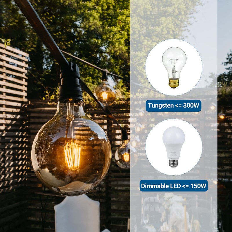 DEWENWILS Outdoor Dimmer for String Lights, Remote Dimmer Switch, Weatherproof
