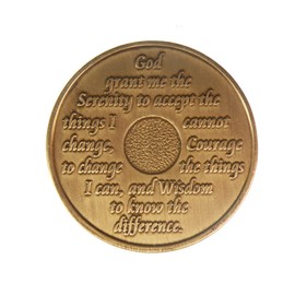31 Year AA Medallion Traditional Bronze Raised Center Sobriety Chip
