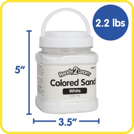 READY 2 LEARN Colored Sand - White - 2.2 lbs - Play Sand for Kids - Perfect for Arts and Crafts, Sensory Bins, Wedding Decorations and Vase Filler