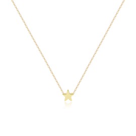 Gold Tiny Star Dainty Necklace 18K Gold Plated Delicate Handmade Cute Lucky Star Charm Minimalist Simple Chain Pendant Necklace for Women