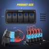 Nilight - 90110E 5 Gang Aluminum Rocker Switch Panel Toggle