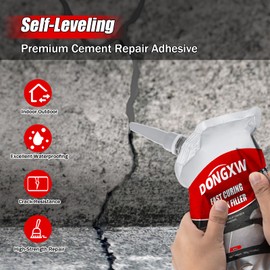 Concrete Crack Filler and Sealant 2Pcs, Quick Drying Cement Crack Filler Waterproof Repair Sealant, Weather Resistant Concrete Sealer Outdoor Caulking Glue for Cement-Based Materials, Gray