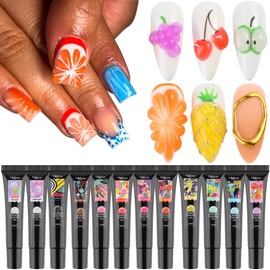 Fcozpjk 3D Sculpting Gel for Nail Art 12 Colors Soft Modeling Nail Gels Kit