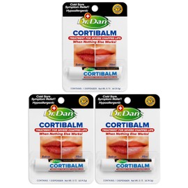 Dr. Dan's Cortibalm -3 Pack -for Dry Cracked Lips - Healing Lip Balm for Severely Chapped Lips- Designed for Men, Women and Children