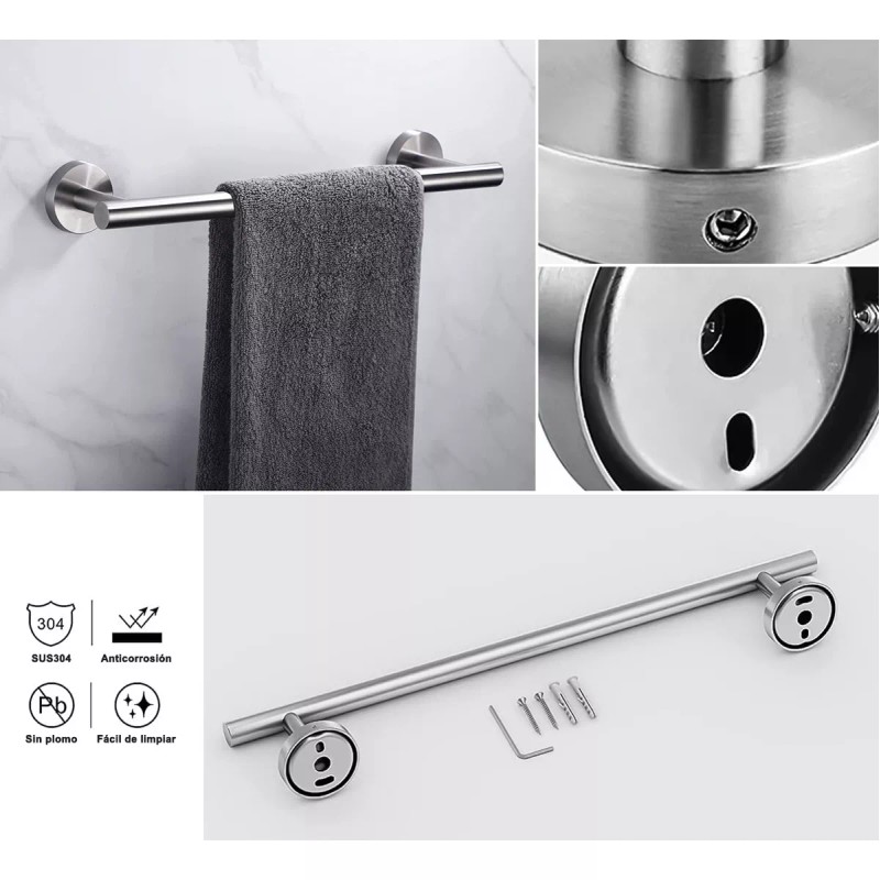 Juego Sets De Accesorios Para Baño Inoxidable Toallero 15pzs
