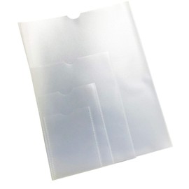 Unpunched Job Pockets with Thumb Cut, Job Card Holders, Page Protectors (Oversize A4+ Pack of 10) Plastic Sleeves Page Holder for Card Holder Pocket Card Sleeve Protectors PCL Media ltd