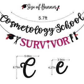 Cosmetology School Survivor Banner, Cosmetology Graduation Decorations, Cosmetology Supplies, Cosmetology Graduation Party Decor, NO-DIY
