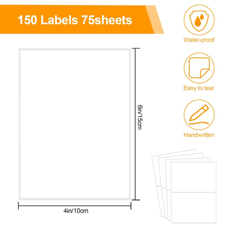150 Pcs Labels for Storage Bins, 6 X 4 Inch