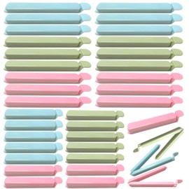 36 PCS Chip Clips, Plastic Sealing Bag Clips for Food, Kitchen and Home, 2 Sizes & 3 Colors (Blue, Green, Pink)