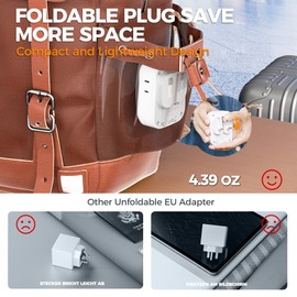 UK Adapters for Travel, TESSAN US to UK Travel Plug Adapter, Foldable Power Adaptor with 4 Outlet 3 USB(1 USB C PD 20W), Type G Plug for USA to Ireland Scotland England London Hongkong Dubai, 2 Pack