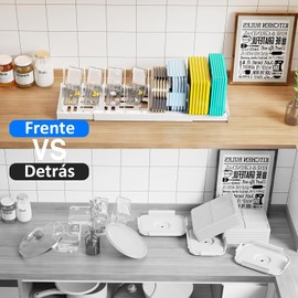 Organizador de Sartenes y Ollas Corredero Porta Sartenes de Cocina Acero Inoxidable, Expandible 32-57 cm, 2 Piezas