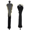 Andux 2Pcs/Set Long Neck Gold Golf Hybrids Club Head Covers
