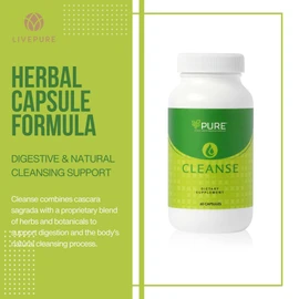 PURE Live Cleanse | Vegan Formula for Better Digestion & Encourages Gut Health - Non-GMO - 60 Capsules