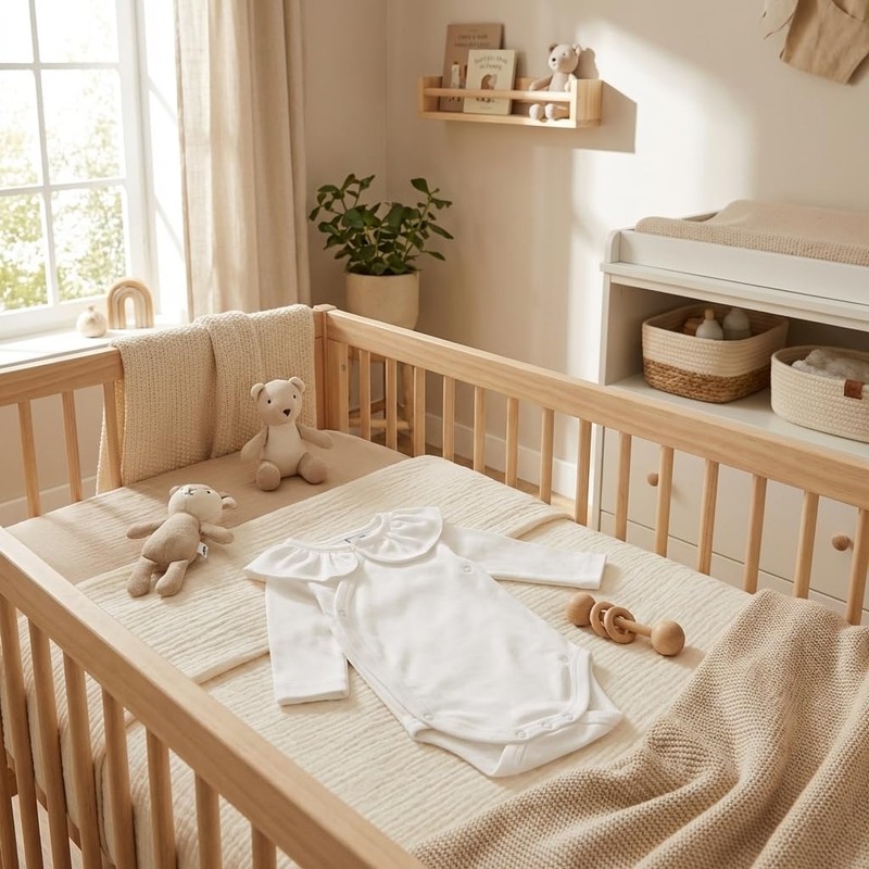 BABIDU Body Neonato Incrociato a Maniche Lunghe 100% Cotone con