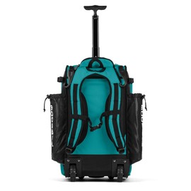 Boombah Catchers Superpack Hybrid Rolling Bat Bag - Black/Teal - Wheeled & Backpack Version