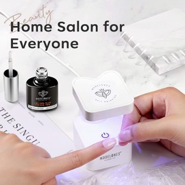 Modelones Nail Tips and Glue Gel Kit, Upgraded Gel x Nail Kit, 4 in 1 Nail Glue Gel with 500pcs Half Matte Almond Nails & Portable U V LED Nail Lamp, Fast Nail Extension Valentines for Women Gift