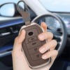 Durable Key Fob Cover with Keychain, Leather Sleeve and Metal