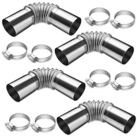 Udbrud Exhaust Pipe, 4 Pieces Stainless Steel Exhaust Pipe Angle Connector 24 mm Fuel Tank Exhaust Pipe with Hose Clamps Exhaust Hose for Power Generator Exhaust Pipe Exhaust Hose for Diesel Heating