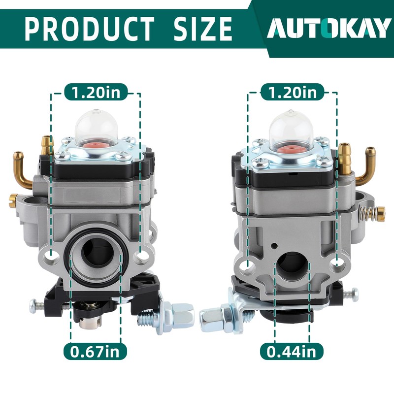 AUTOKAY 62100-81010 Carburetor with Blower Fuel Line Kit for Poulan