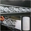 ArtisanAura Wallpaper Border Stick and Peel - Transparent Floral Lace