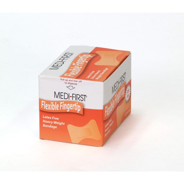 Medique Products 61578 Woven Extra Heavy Weight Latex Free Fingertip Bandages, 40 Per Box, natural,"2"" x 1-3/4"""