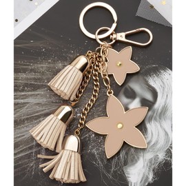 F.ZH Key Holder, Star Pattern, Bag Charm, Bag, Star Accessory, Tassel, Star Charm, Cute, Decorative, Present, apricot