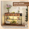 Furologee Console Table with Charging Station & 3 Fabric Drawers,