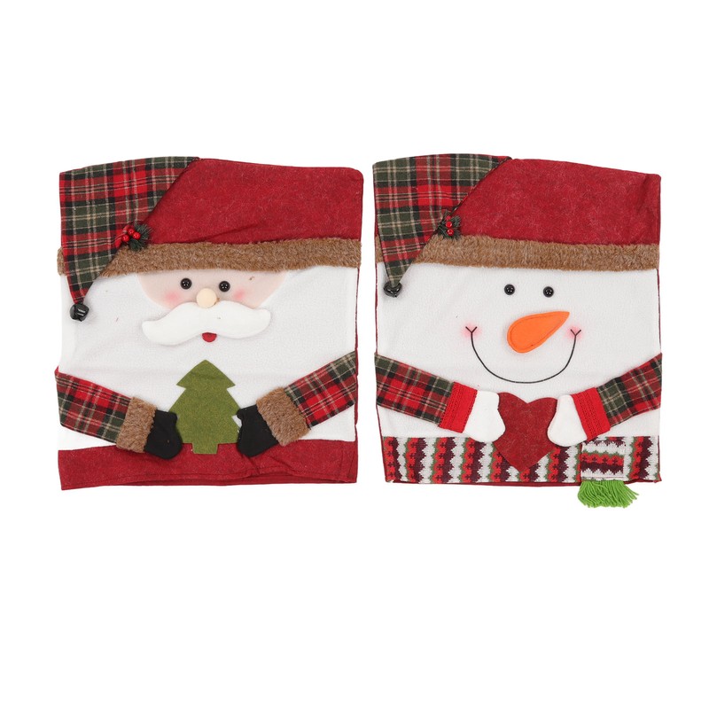 2pcs Christmas Chair Back Cover Decorative Non Woven Fabrics Old