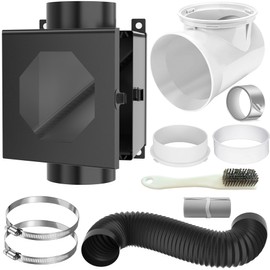 Metal Dryer Duct Lint Trap, Indoor Dryer Vent Kit with Lint Catcher, 90 Degree Dryer Vent Elbow with 4inch Dryer Vent Hose for Electric Clothes Dryers Vent - Dryer Lint Catcher