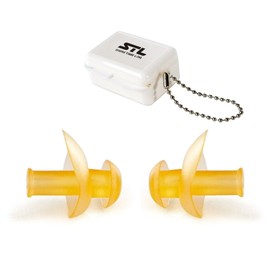 Swim Time Log Silicone Ear Plugs for Swimming, Ear Covers for Adults, Best Waterproof Protection Pool Accessories, Keep Water Out Plugs, Tapones para Oídos para Nadar (Orange, One Size)