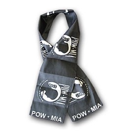 K's Novelties Wholesale Set of 2 Powmia POW MIA Prisoner War Lightweight Flag Printed Knitted Style Scarf 8"x60"