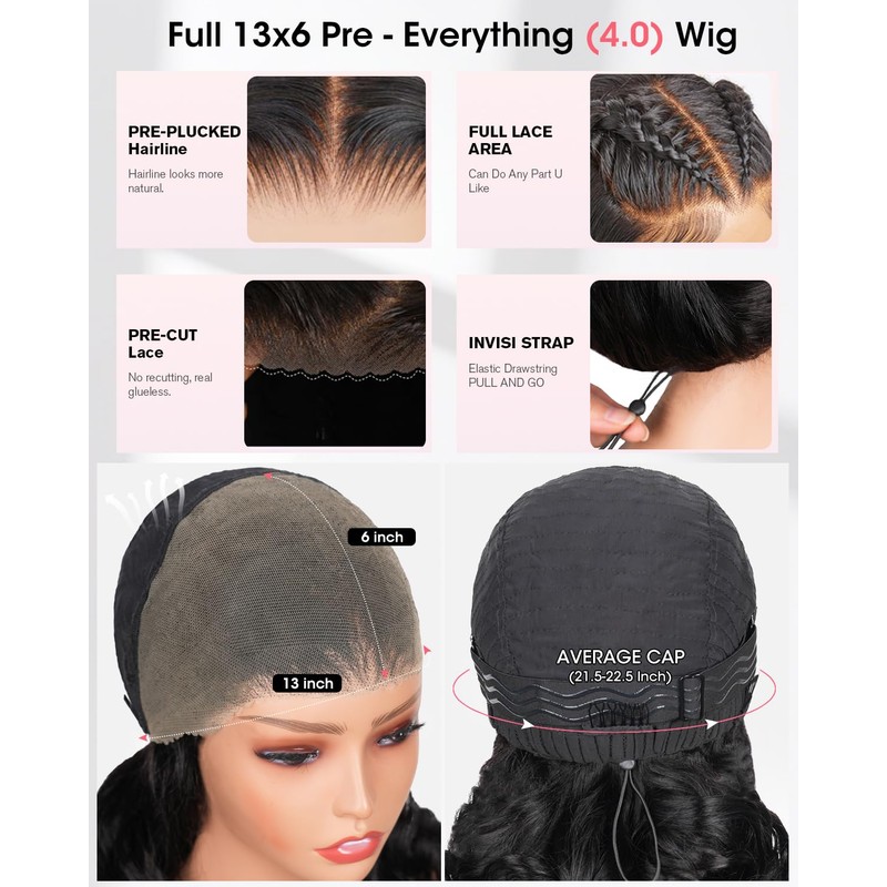 Layered Curtain Bangs Face-Framing Full 13x6 Lace Front Glueless Wig