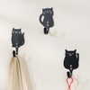 Synovana Cat Hooks Wall Mount, Cat Iron Wall Hooks Decorative