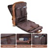 Fshsup Full Grain Leather Backpack 15.6" Laptop Bag Men's Vintage