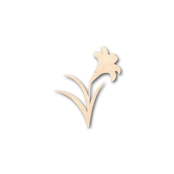 Unfinished Wood Craft Easter Lily Shape Easter Flower Craft up