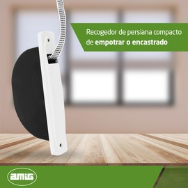 Amig - Compact Recessed or Built-in Recessed Shades | With Plastic Front and White Tape | With 14 mm Black Pints | Simple and Timeless Design | Measurements: 2.8 x 18 x 9 cm | White