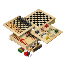 Philos Travel Wooden Game Compendium - 20cm (4 games)