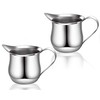 Yesland 6 Pack 3 oz Bell Creamers, Stainless Steel Wide