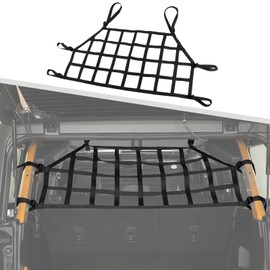 Rear Trunk Mesh Cargo Net Fit for Ford Bronco 4 Door 2021-2024 (Black)